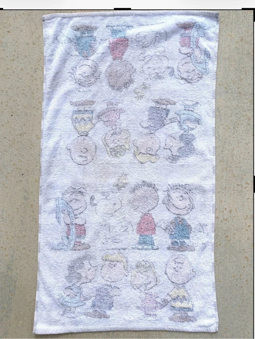 Vintage Peanuts Snoopy Charlie Brown Beach Towel Small 44x22”
